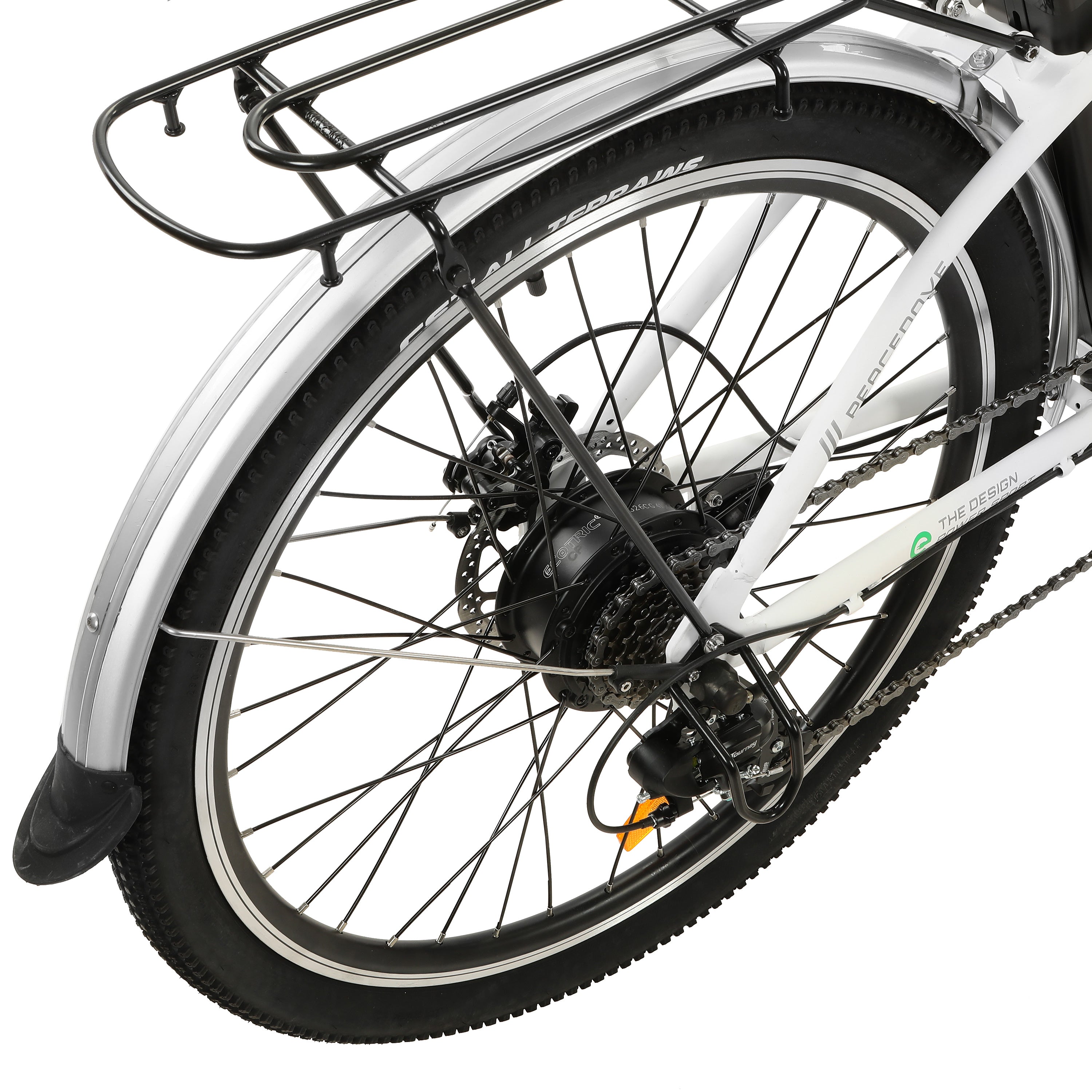 Ecotric Peacedove Electric City Bike with Basket and Rear Rack
