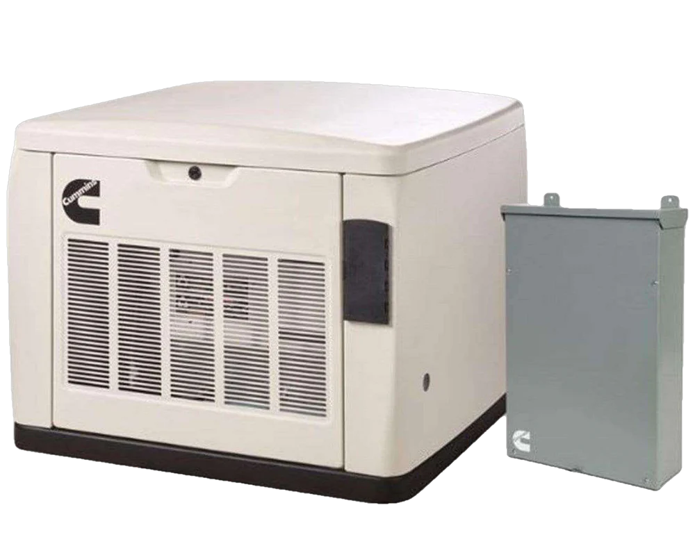 Cummins RS20AC 20kW Standby Generator, LP/NG w/ Quiet Connect Remote Monitoring and 200A Automatic Transfer Switch