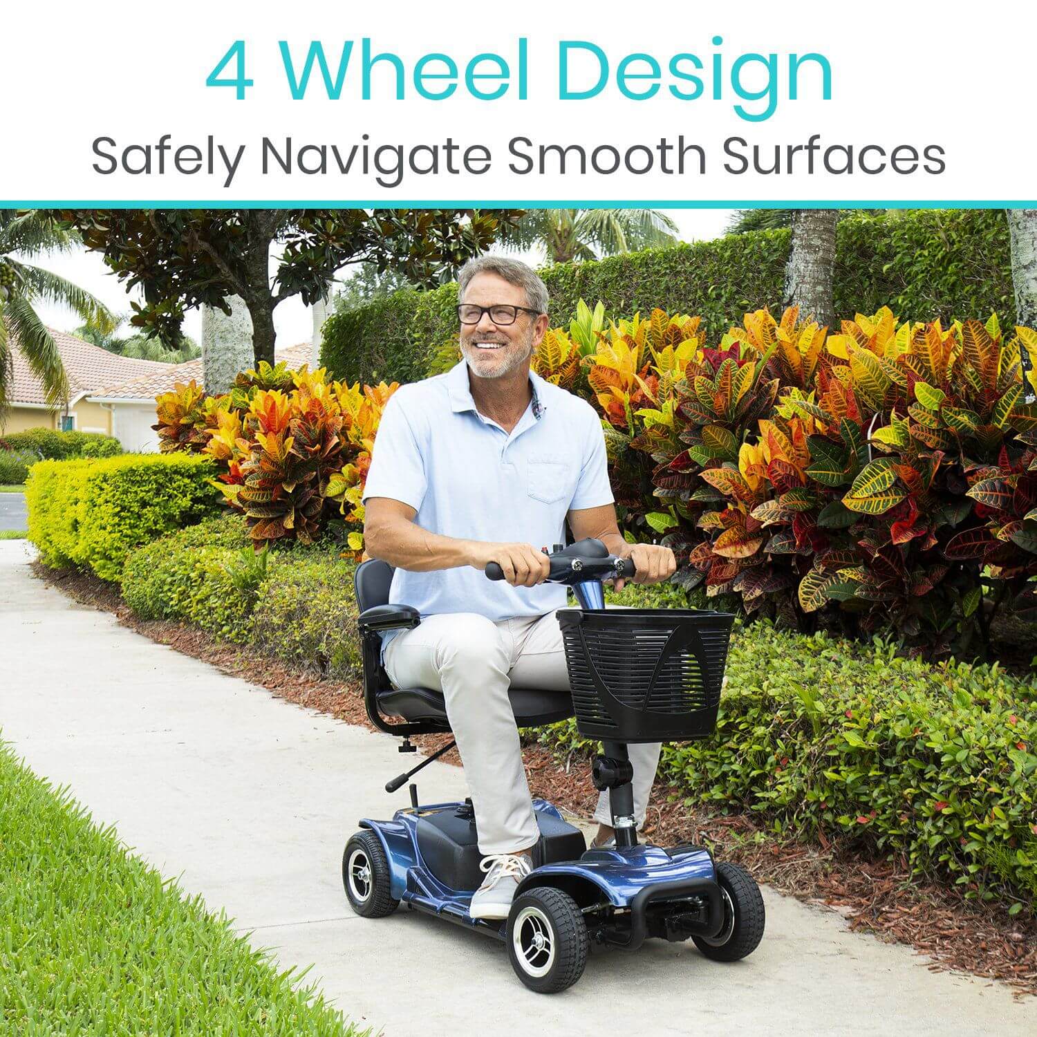 Vive Health 4 Wheel Mobility Scooter - Electric Powered
